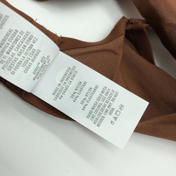 Smoothez by Aerie Bra Balconette Sheer Mesh Unlined Underwire Brown 36DD - Picture 4 of 4